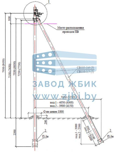 Переходная угловая анкерная одноцепная опора ПУА23