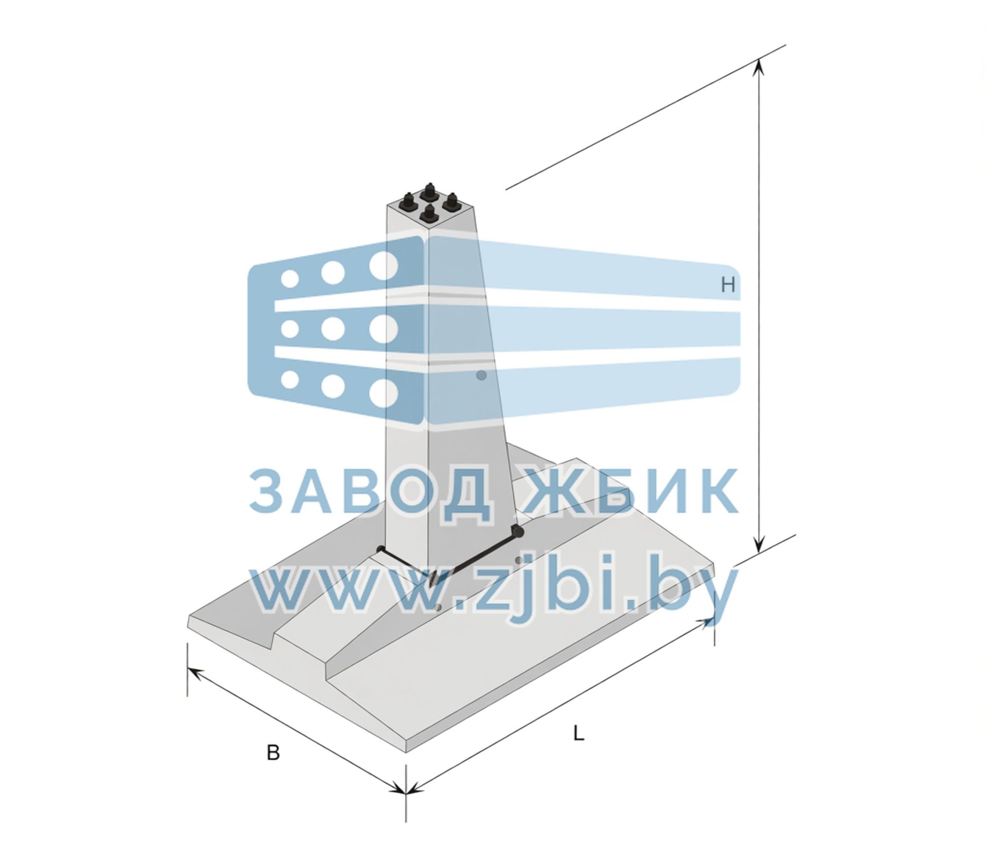 Фундаменты составные ФП 2.7-2.7-АV