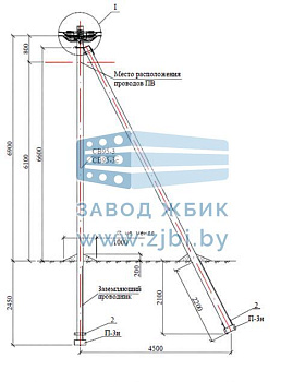 Анкерная (концевая) двухцепная опора А24