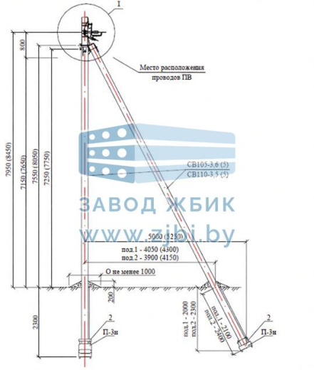 Переходная угловая анкерная двухцепная опора ПУА30