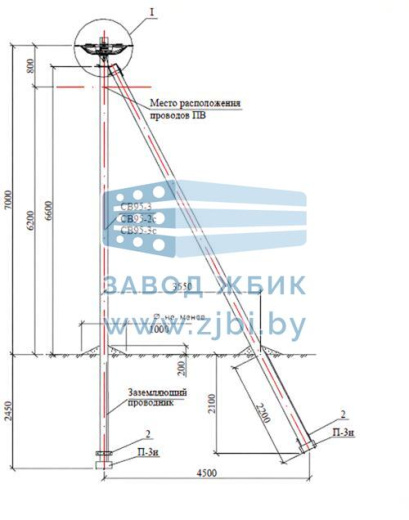 Анкерная (концевая) одноцепная опора А23